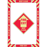 "Fire Exit" Floor Marking Kit, Adhesive, English with Pictogram CSL Industriel Inc.