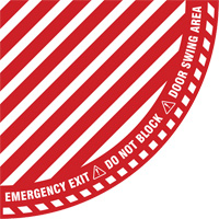 "Emergency Exit" Quarter Circle Swing Door Floor Sign, Adhesive, English with Pictogram CSL Industriel Inc.