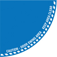 "Caution" Quarter Circle Swing Door Floor Sign, Adhesive, English with Pictogram CSL Industriel Inc.