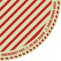 "Emergency Exit" Quarter Circle Swing Door Floor Sign, Adhesive, English with Pictogram CSL Industriel Inc.