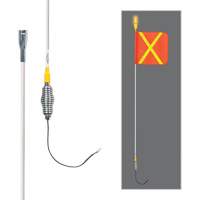 Tiges de s&eacute;curit&eacute; tout-temps de s&eacute;rie lourde avec lumi&egrave;re DEL constante Safety Whip, Fixation Ressort, Hauteur 5', Orange avec X r&eacute;fl&eacute;chissant CSL Industriel Inc.