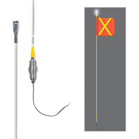 Tiges de s&eacute;curit&eacute; tout-temps de s&eacute;rie lourde avec lumi&egrave;re DEL constante Safety Whip, Fixation Ressort, Hauteur 10', Orange avec X r&eacute;fl&eacute;chissant CSL Industriel Inc.
