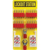 Tableau de cadenassage et &eacute;tiquetage avec cadenas de s&eacute;curit&eacute; en nylon utilisant des cl&eacute;s diff&eacute;rentes, Cadenas Plastique, Capacit&eacute; de 24, Cadenas Compris CSL Industriel Inc.
