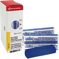 Fabric Blue Detectable Bandages, Rectangular/Square, 1", Fabric Metal Detectable, Sterile CSL Industriel Inc.
