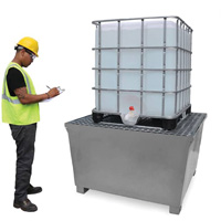 Steel Ultra-IBC Spill Pallet&reg;, 370 US gal. Spill Capacity, 57.6" x 34.7" x 56.9" CSL Industriel Inc.