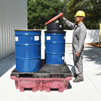4-Drum Ultra-Spill King&reg; Flat Deck Spill Pallet, 85 US gal. Spill Capacity, 51" x 51" x 17.5" CSL Industriel Inc.