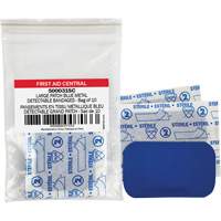 Blue Adhesive Bandages, Rectangular/Square, 3", Fabric Metal Detectable, Non-Sterile CSL Industriel Inc.