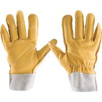 Gants tout cuir, 7/Petit, Paume en Cuir fleur, Poignet &eacute;lastique CSL Industriel Inc.