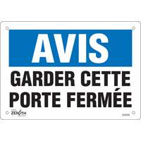 Enseigne  Porte ferm&eacute;e , 7" x 10", Vinyle, Français CSL Industriel Inc.