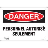 Enseigne  Personnel autoris&eacute; seulement , 7" x 10", Plastique, Français CSL Industriel Inc.
