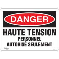 Enseigne  Haute tension , 10" x 14", Vinyle, Français CSL Industriel Inc.