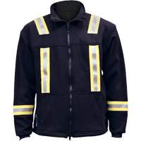 Flame Resistant Striped Full Zip Fleece Jacket, Small, Navy Blue CSL Industriel Inc.