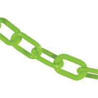 Chaîne de s&eacute;curit&eacute; en plastique robuste, Vert, Maillon de 2", 100' de long CSL Industriel Inc.