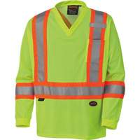 6985 Traffic Micro Mesh Long-Sleeved Safety Shirt, Small, High Visibility Lime-Yellow CSL Industriel Inc.