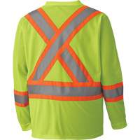 6985 Traffic Micro Mesh Long-Sleeved Safety Shirt, Small, High Visibility Lime-Yellow CSL Industriel Inc.