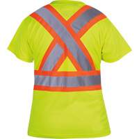 6949 Women's Bird's-Eye Safety T-Shirt, Polyester, X-Small, High Visibility Lime-Yellow CSL Industriel Inc.