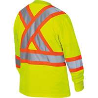 6969 Women's Bird's-Eye Long-Sleeved Safety Shirt, Polyester, X-Small, High Visibility Lime-Yellow CSL Industriel Inc.