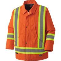 5537A Parka de s&eacute;curit&eacute; matelass&eacute; en canevas de coton, Orange haute visibilit&eacute;, Petit CSL Industriel Inc.