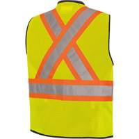 6895 High-Visibility Zip Front Bi-Colour Safety Vest, Black/High Visibility Lime-Yellow, 2X-Large/3X-Large, Polyester CSL Industriel Inc.