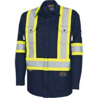7742SF Chemise de s&eacute;curit&eacute; haute visibilit&eacute; r&eacute;sistant aux arcs &eacute;lectriques 88/12 FR-Tech, Petit, Bleu marin CSL Industriel Inc.