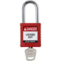 Velocity Lockout Padlock, Red, Keyed Different, Nylon, 1-1/2" Width CSL Industriel Inc.