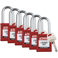 Velocity Lockout Padlocks, Red, Keyed Different, Nylon, 1-1/2" Width CSL Industriel Inc.