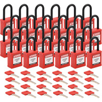 Velocity Lockout Padlocks, Red, Keyed Different, Nylon, 1-1/2" Width CSL Industriel Inc.