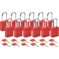 Velocity Lockout Padlocks, Red, Keyed Different, Aluminum, 1-1/2" Width CSL Industriel Inc.