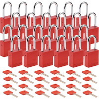 Velocity Lockout Padlocks, Red, Keyed Different, Aluminum, 1-1/2" Width CSL Industriel Inc.