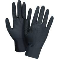 Gants d'examen de poids lourd &agrave; prise tactile, T-Grand, Nitrile, 8 mils, Sans poudre, Noir, Classe 2 CSL Industriel Inc.
