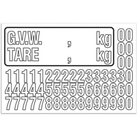 Trousse de num&eacute;rotation de la masse brute du v&eacute;hicule (MBV) pour camion, Num&eacute;ros/lettres/ponctuation assortis, Blanc CSL Industriel Inc.