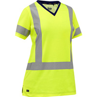 Bisley&reg; Women's X-Back Short Sleeve Shirt, Poly-Cotton, Small, High Visibility Lime-Yellow CSL Industriel Inc.