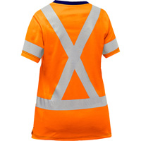 Bisley&reg; Women's X-Back Short Sleeve Shirt, Poly-Cotton, Small, High Visibility Orange CSL Industriel Inc.