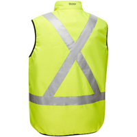 Veste bouffante r&eacute;versible avec X au dos Bisley, Jaune lime haute visibilit&eacute;, Petit, Polyester CSL Industriel Inc.