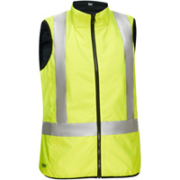 Veste bouffante, enveloppante et r&eacute;versible avec X au dos Bisley pour femmes, Jaune lime haute visibilit&eacute;, Petit, Polyester CSL Industriel Inc.