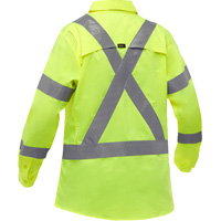 Bisley&reg; X-Back Women's Long Sleeve Work Shirt with X-Airflow, Poly-Cotton, Small, High Visibility Lime-Yellow CSL Industriel Inc.