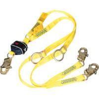 Twin-Leg Tie-Back Web Shock-Absorbing Lanyard, 6', Snap Hook Center, Snap Hook Leg Ends, Polyester CSL Industriel Inc.