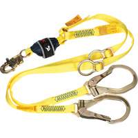 Twin-Leg Tie-Back Web Shock-Absorbing Lanyard, 6', Rebar Hook Center, Snap Hook Leg Ends, Polyester CSL Industriel Inc.