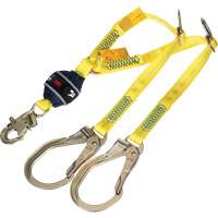 Twin-Leg Tie-Back Web Shock-Absorbing Lanyard, 4', Rebar Hook Center, Snap Hook Leg Ends, Polyester CSL Industriel Inc.