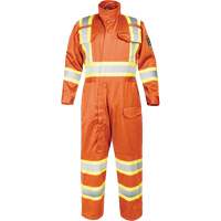 Combinaison ignifug&eacute;e avec bandes haute visibilit&eacute;, Taille Petit, Orange CSL Industriel Inc.
