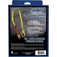 External Energy Absorber Lanyard with 2-1/4" Hook in Retail Box, 6', Snap Hook Center, Snap Hook Leg Ends, Polyester CSL Industriel Inc.
