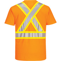Contrast-Striped Safety T-Shirt, Polyester, Small, High Visibility Orange CSL Industriel Inc.