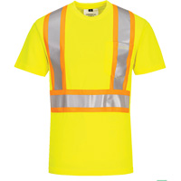 Contrast-Striped Safety T-Shirt, Polyester, Small, High Visibility Lime-Yellow CSL Industriel Inc.