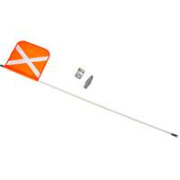 Tige de s&eacute;curit&eacute; robuste, Fixation Filet&eacute;, Hauteur 5', Orange avec X r&eacute;fl&eacute;chissant CSL Industriel Inc.