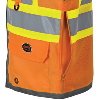 Pioneer Mesh Back Zip Front Surveyor Safety Vest, High Visibility Orange, Small, Polyester CSL Industriel Inc.