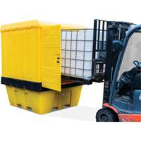 Palette contre les d&eacute;versements &agrave; GRV avec couvercle dur, 70" lo x 70" la x 90" h, Capacit&eacute; de charge 1135 lb CSL Industriel Inc.