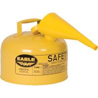 Safety Can for Diesel with Funnel, Type I, Galvanized Steel, 2.5 US gal., Yellow, FM Approved/UL/ULC Listed CSL Industriel Inc.