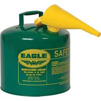 Safety Can for Combustibles with Funnel, Type I, Galvanized Steel, 5 US gal., Green, FM Approved/UL/ULC Listed CSL Industriel Inc.