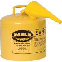 Safety Can for Diesel with Funnel, Type I, Galvanized Steel, 5 US gal., Yellow, FM Approved/UL/ULC Listed CSL Industriel Inc.
