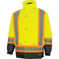 Parka de s&eacute;curit&eacute; d'hiver imperm&eacute;able 7-en-1 5057 Pioneer Yukon, Polyester, Noir/Jaune lime haute visibilit&eacute;, T-petit CSL Industriel Inc.